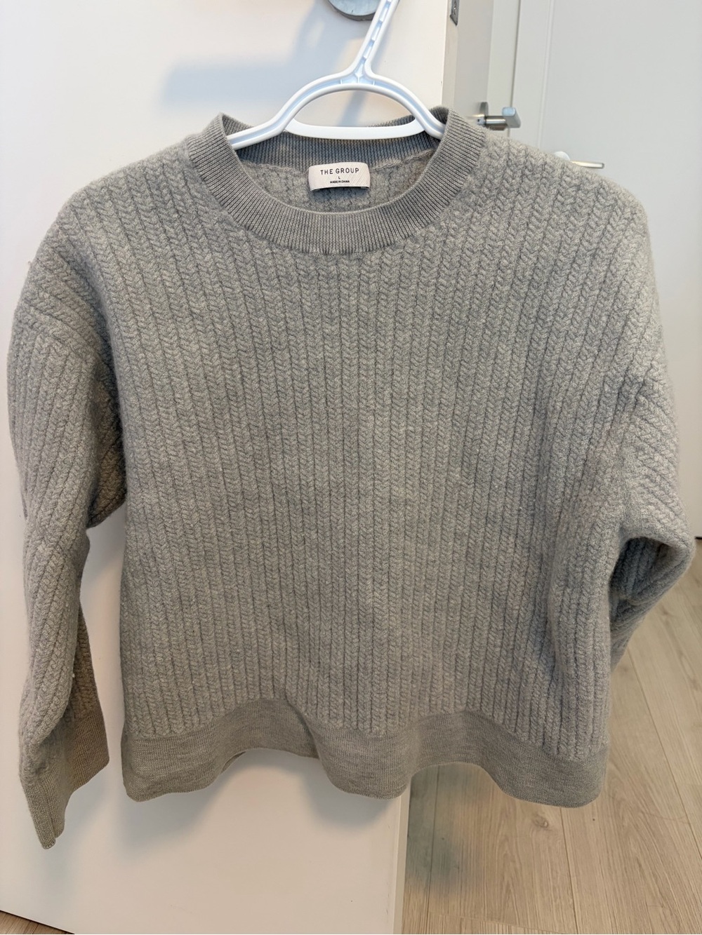Aritzia The Group by Babaton Light Gray Frank Merino Wool Sweater
